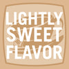 A logo with a coffee cup and the text Lightly Sweet Flavor.