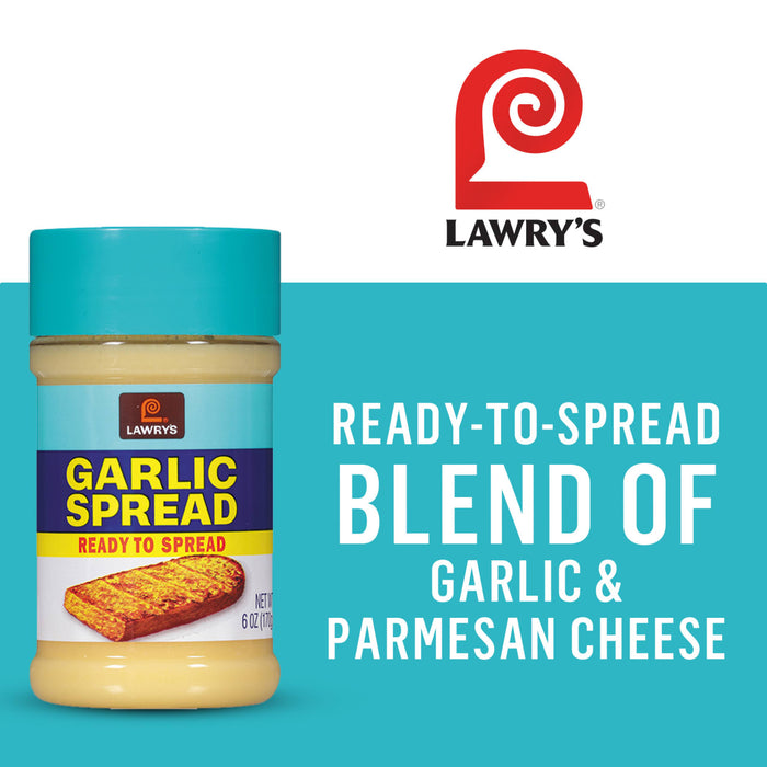 Lawry's Garlic Spread, a ready-to-spread blend of garlic and parmesan cheese.
