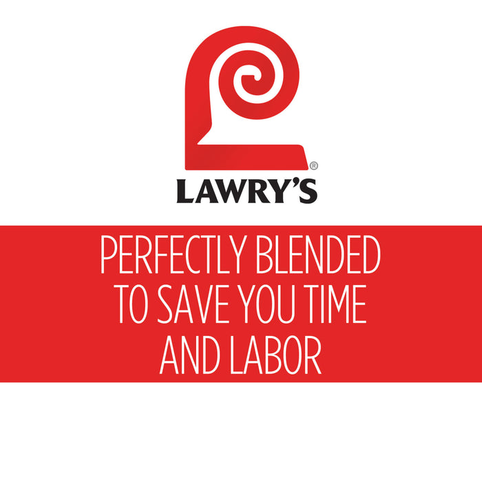 Lawry\s logo with the tagline Perfectly Blended to Save You Time and Labor