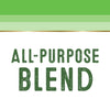 A green and white logo with the text ALL-PURPOSE BLEND