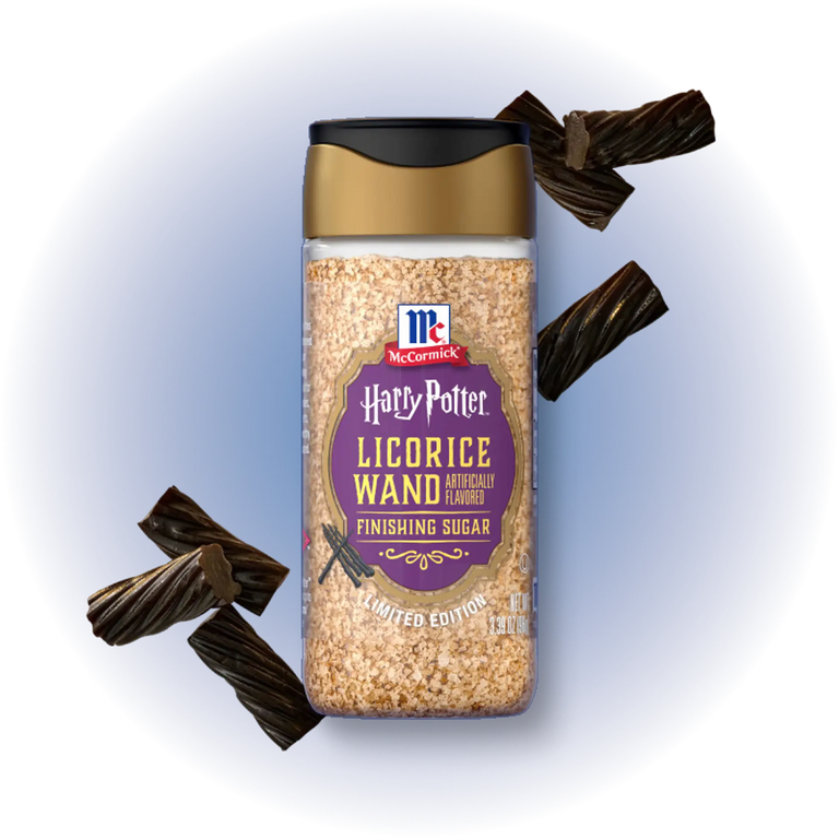 Bottle of McCormick Harry Potter Licorice Wand Finishing Sugar