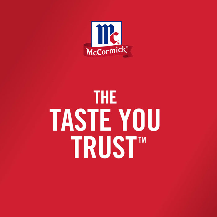 The McCormick logo is displayed above the phrase The Taste You Trust on a red background.