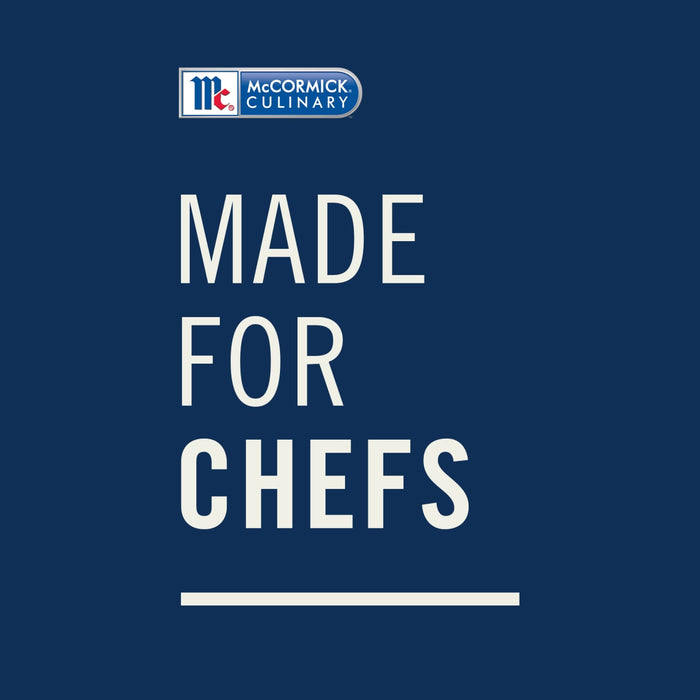 McCormick Culinary logo with the text Made for Chefs in white on a blue background.