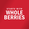 White text on a red background that says Starts with Whole Berries.