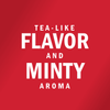 White text on a red background reads Tea-like Flavor and Minty Aroma.