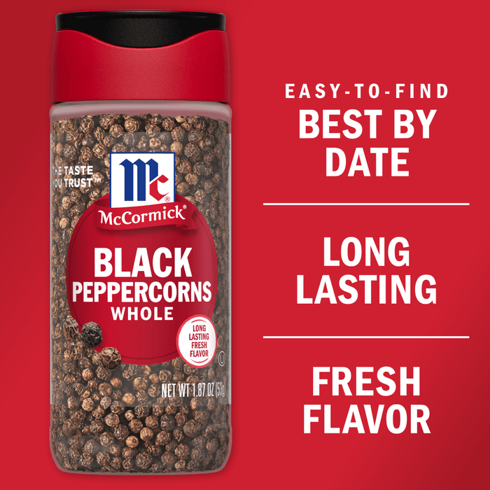McCormick® Whole Black Pepper, 1.87 oz