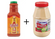 Two bottles of cholula and mayonnaise on a white background