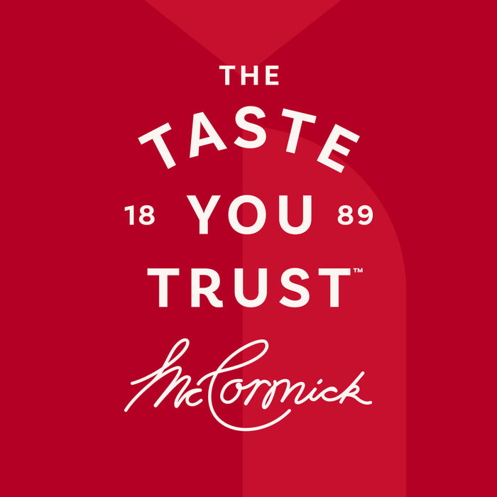 A brand message graphic from the Mccormick Core Digital Shelf Brand Message Tiles collection displays the McCormick logo and its slogan, The Taste You Trust, with the year 1889 on a red background.