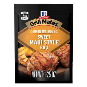 This is a package of McCormick Grill Mates Hawaiian Style BBQ 15 Minute Marinade Mix.