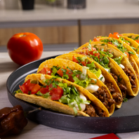 Plate of ground beef tacos