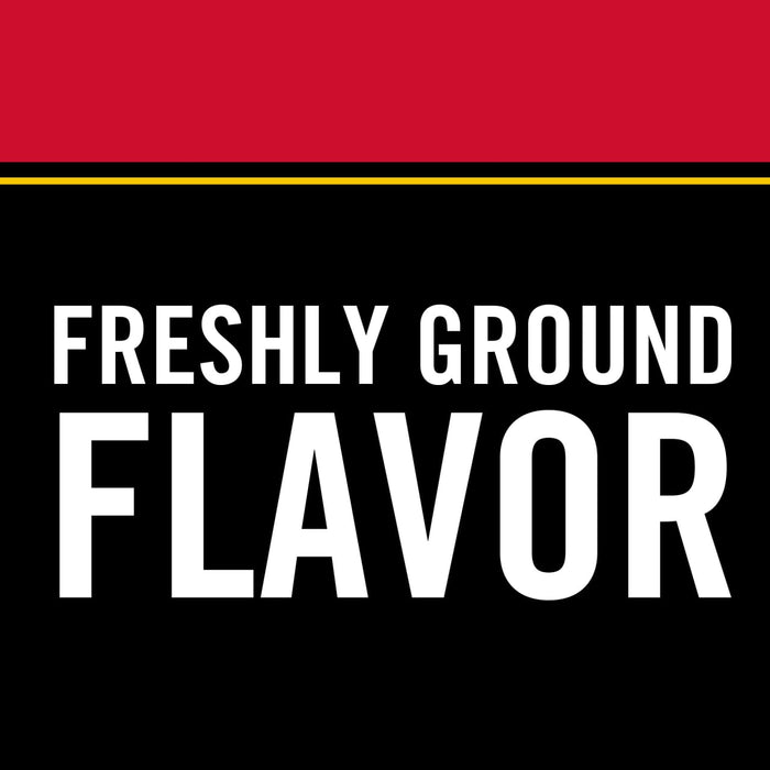 A logo with the text Freshly Ground Flavor in white on a black background.