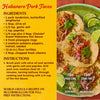 Habanero Pork Tacos recipe card featuring Cholula Sweet Habanero Hot Sauce.