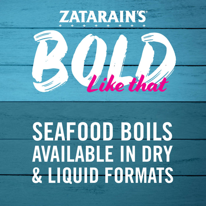 Zatarains Bold Seafood Boils are available in dry and liquid formats.