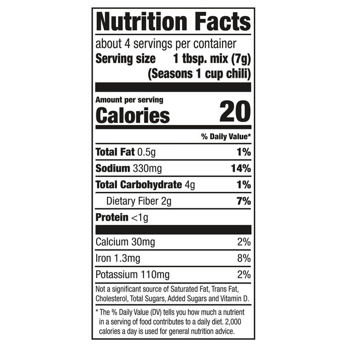 McCormick® Gluten Free Chili Seasoning Mix, 1 oz (6-Pack)