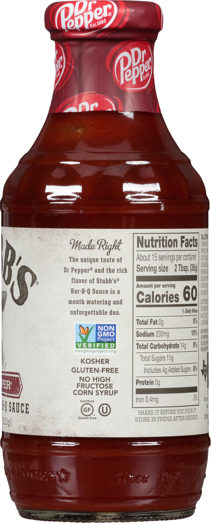Stubb's® Dr Pepper Barbecue Sauce, 18 oz