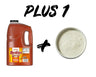 RedHot Buffalo Wings sauce bottle and a bowl of white sauce with text 'PLUS 1' on a white background.