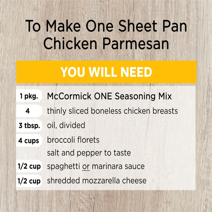 McCormick® Chicken Parmesan One Sheet Pan Seasoning Mix, 1.5 oz