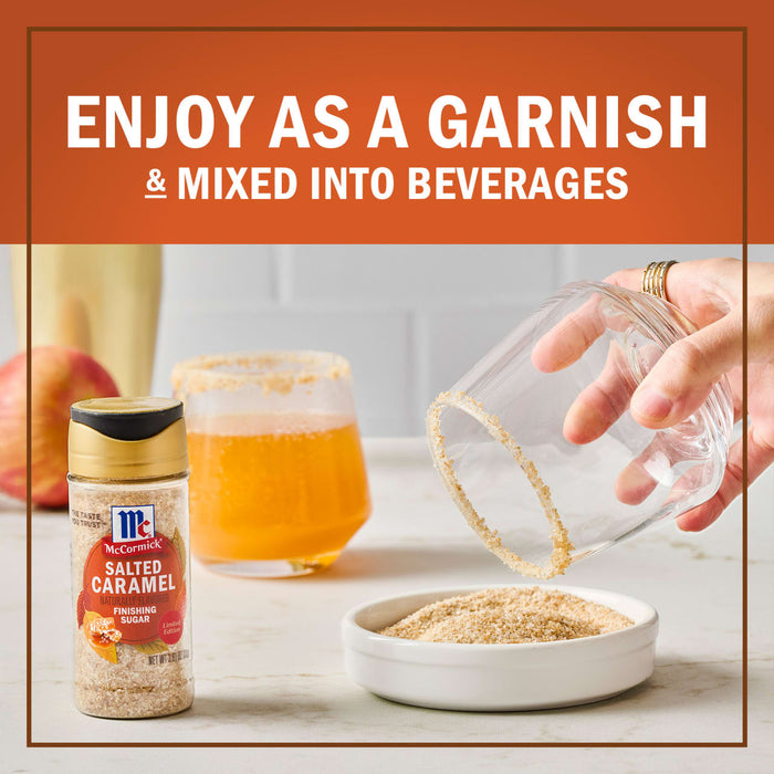 McCormick Apple Pie Spice is shown as a garnish on a beverage and mixed into a drink.