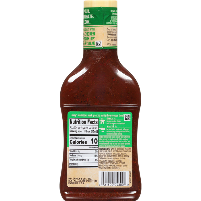 Lawry's® Mesquite with Lime Marinade, 12 fl oz