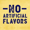 A blue stamp with the text NO ARTIFICIAL FLAVORS on a yellow background.