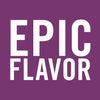 A white text on a purple background that says EPIC FLAVOR