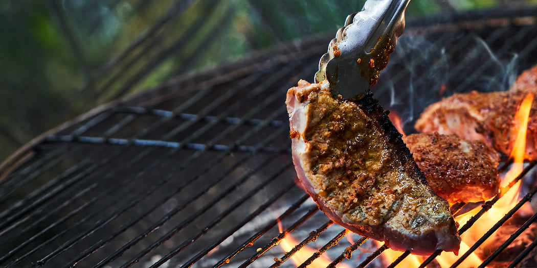 steak on the grill