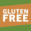 A brown and green background with the text Gluten Free in white.