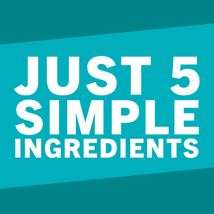 A teal blue background with white text that reads Just 5 Simple Ingredients.