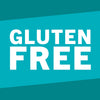 A teal blue background with the words Gluten Free in white.