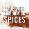 The words Made with McCormick Spices are written in white on a background of brown spice.