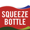 A red background with white text that says Squeeze Bottle.