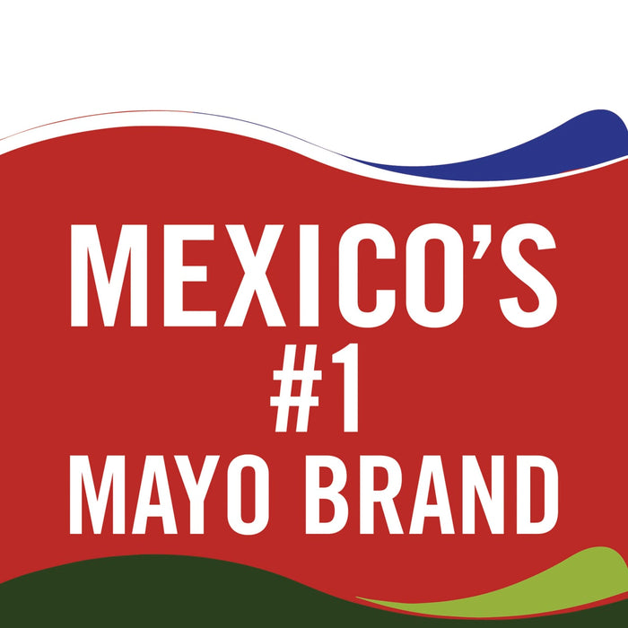 A red, white, and green logo with the text MEXICOS #1 MAYO BRAND