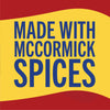 A yellow and red banner with the text Made with McCormick Spices in blue.