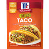 McCormick Mild Taco seasoning mix packet on a white background