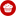 Red circle with a white icon of a cupcake on a white background