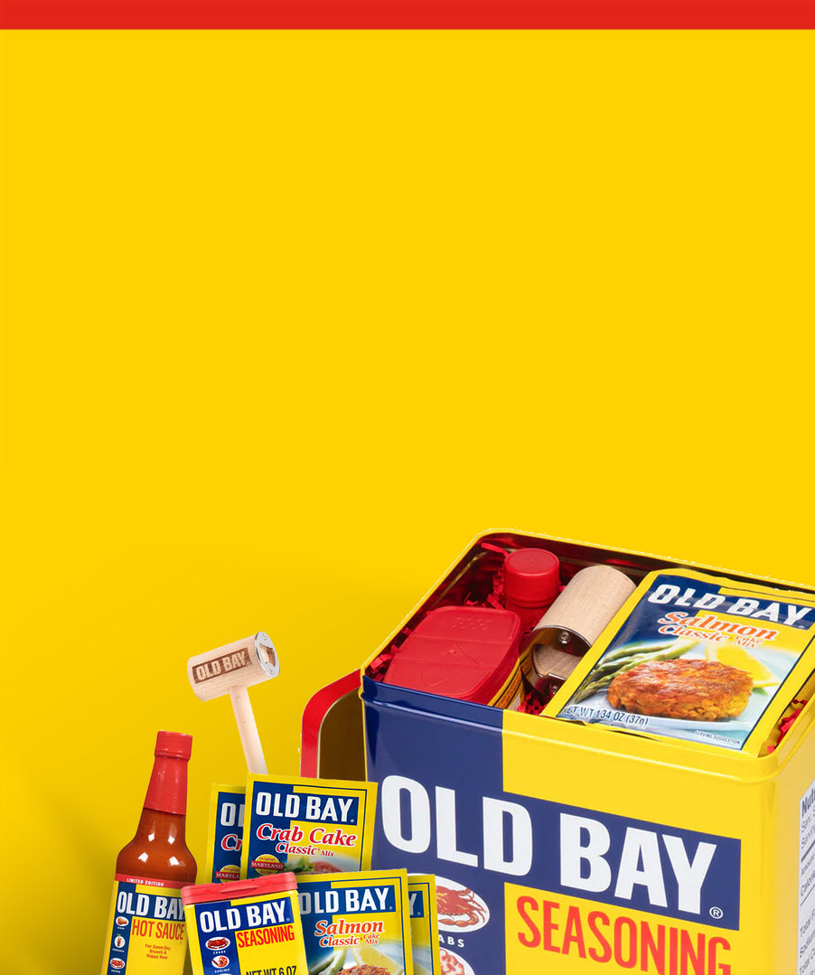 old back tin bundle with the available products on a yellow background