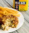 Old Bay crab cakes and seasoned fries
