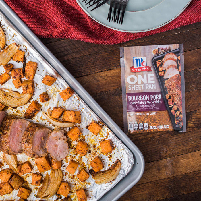 McCormick® Bourbon Pork Tenderloin & Vegetables One Sheet Pan Seasoning Mix, 1 oz (6-Pack)