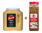 French's Dijon mustard and a jar of Cracked Pepper Garlic & Herb Rub on a white background.