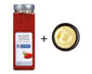 Jar of smoked paprika and a bowl of mayonnaise on a white background