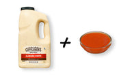 Cattlemen's Alabama White sauce bottle and a bowl of red sauce on a white background