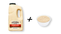 Cattlemen's Alabama White creamer bottle and a bowl of cream on a white background