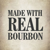A graphic with the text Made with Real Bourbon.