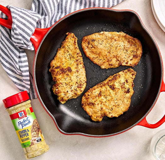 perfect pinch and chicken on skillet
