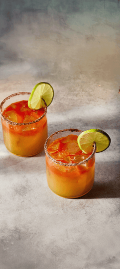 two margaritas on counter