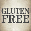 A vintage-style graphic that says Gluten Free in bold black letters.