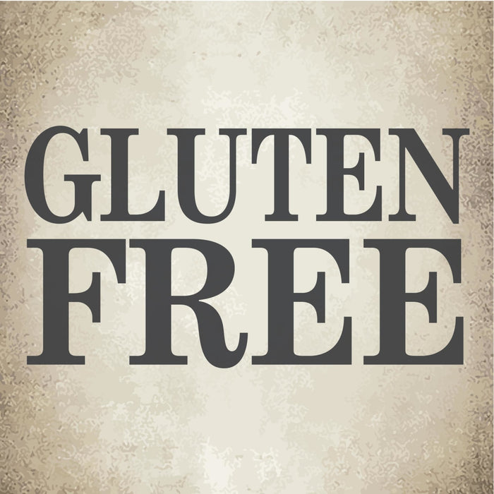 A vintage-style graphic that says Gluten Free in bold black letters.