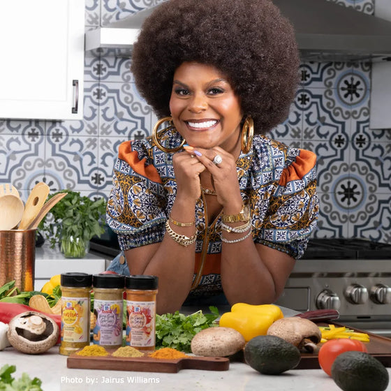 Tabitha Brown with her range of products