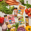McCormicks salt-free seasoning blends are displayed with fresh vegetables.
