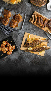 grilling food spread